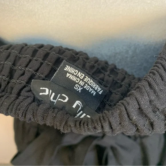 City Chic Linen Blend Off Shoulder Tiered Puff Sleeve Midi Dress - Picture 6 of 14